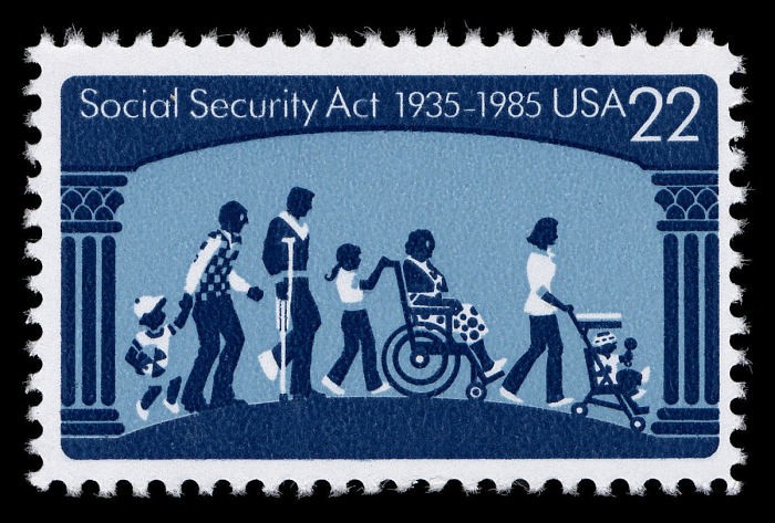 The Social Security Act was signed by Franklin D. Roosevelt in 1935